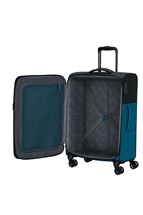 American Tourister Daring Dash Spinner Expandable TSA M  Black/Blue American Tourister Daring Dash Spinner Expandable TSA M  Black/Blue