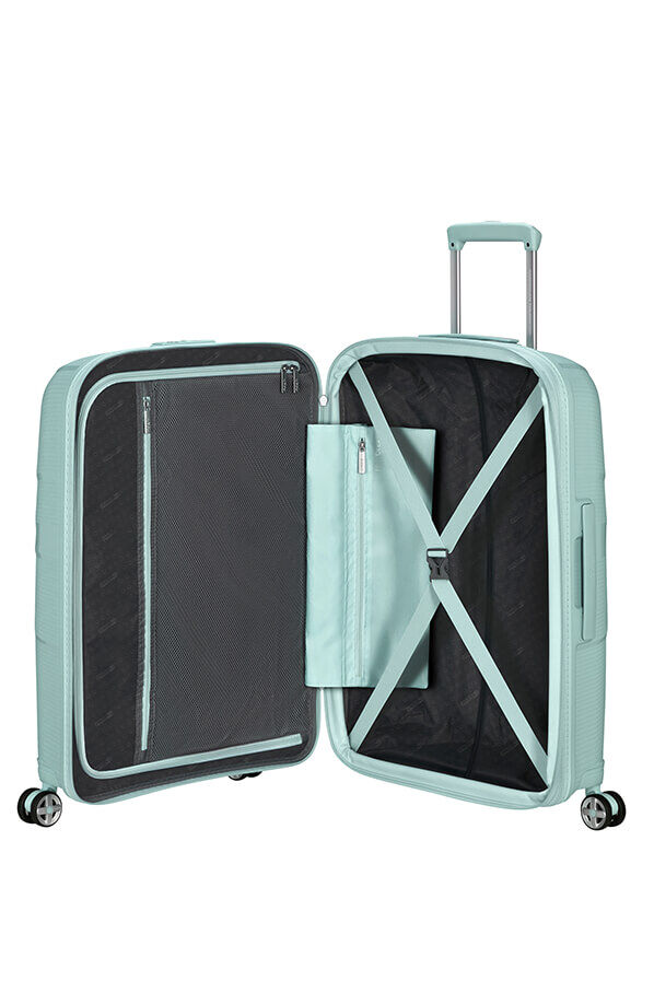 American Tourister StarVibe Spinner Expandable TSA 67cm  Metallic Surf Blue American Tourister StarVibe Spinner Expandable TSA 67cm  Metallic Surf Blue