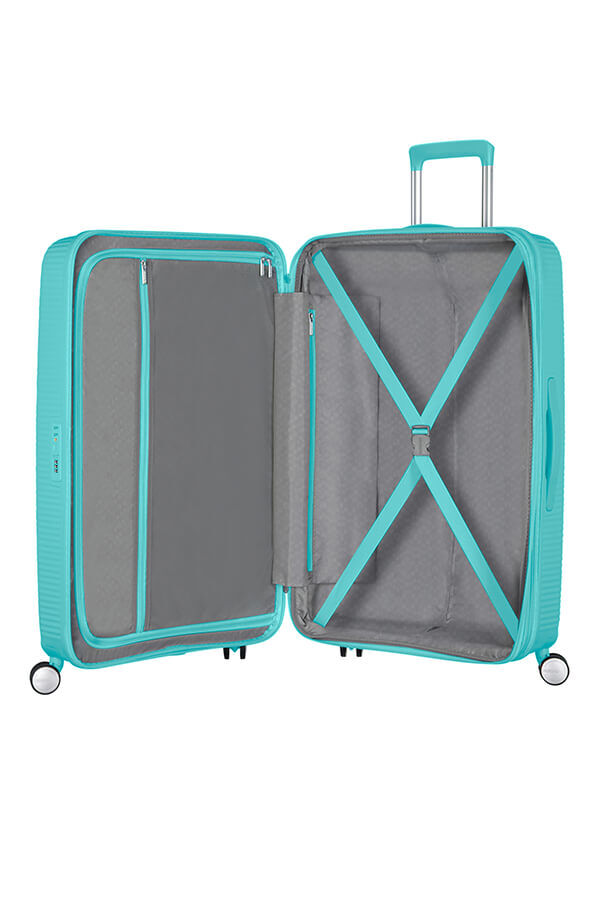 American Tourister Soundbox Spinner TSA Expandable 77cm  Poolside Blue