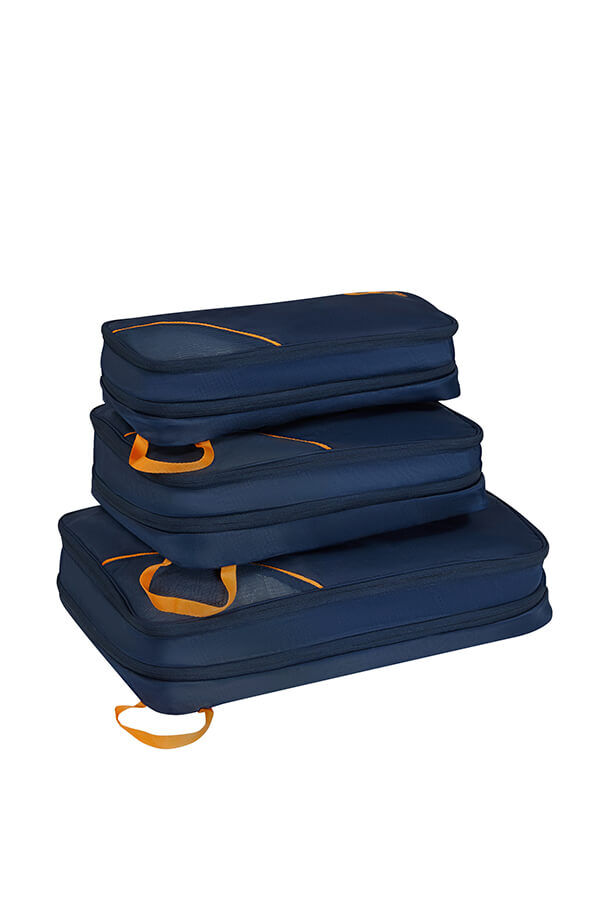 Packing Cubes Set of 3 Packing Cubes | American Tourister American Tourist. Ta Packing Cubes S/M/L  Navy/Orange