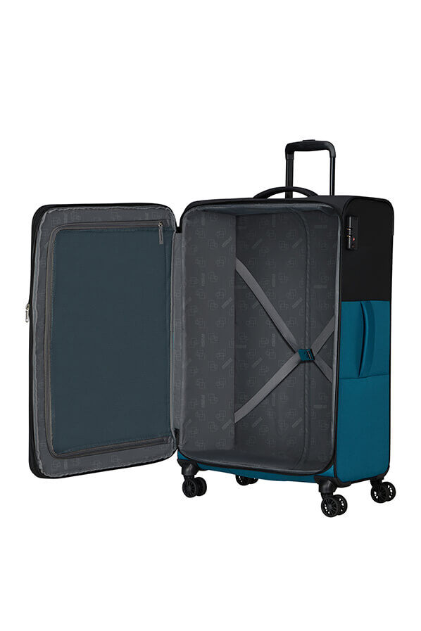 American Tourister Daring Dash Spinner Expandable TSA L  Black/Blue American Tourister Daring Dash Spinner Expandable TSA L  Black/Blue