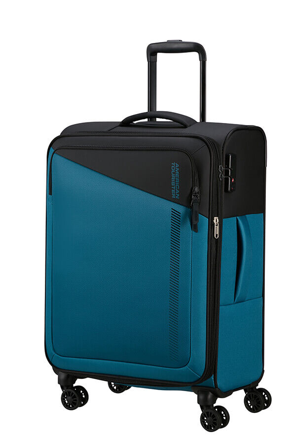 American Tourister Daring Dash Spinner Expandable TSA M  Black/Blue American Tourister Daring Dash Spinner Expandable TSA M  Black/Blue