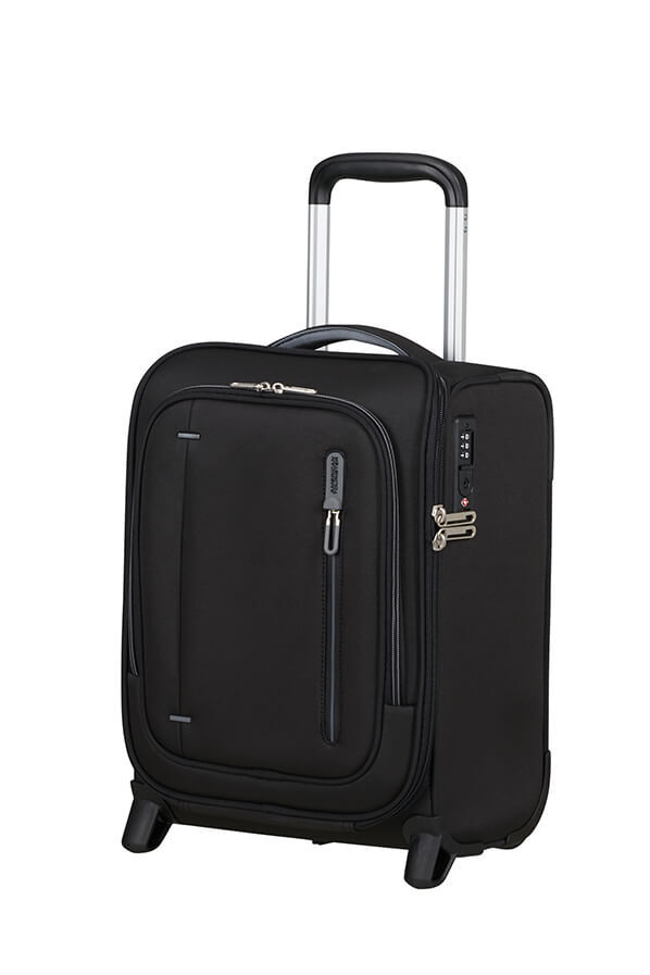 Cloudrider Trolley mit 2 Rollen S/M | American Tourister Cloudrider Upright Underseater Tsa  Jet Black