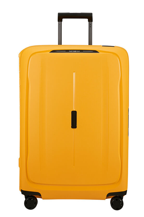 Yellow spinner luggage outlet