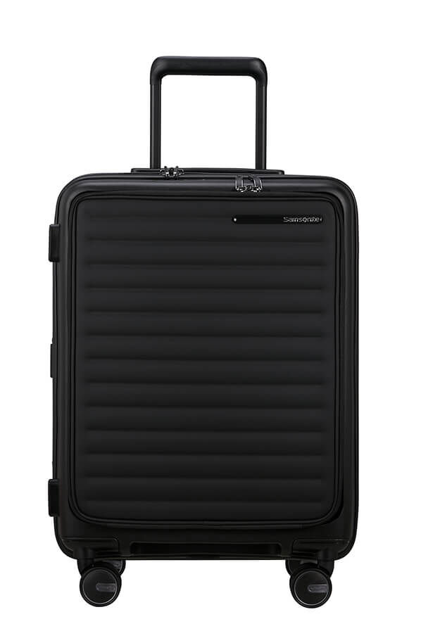 Samsonite Restackd Spinner Expandable Easy Access 55cm  Black Samsonite Restackd Spinner Expandable Easy Access 55cm  Black