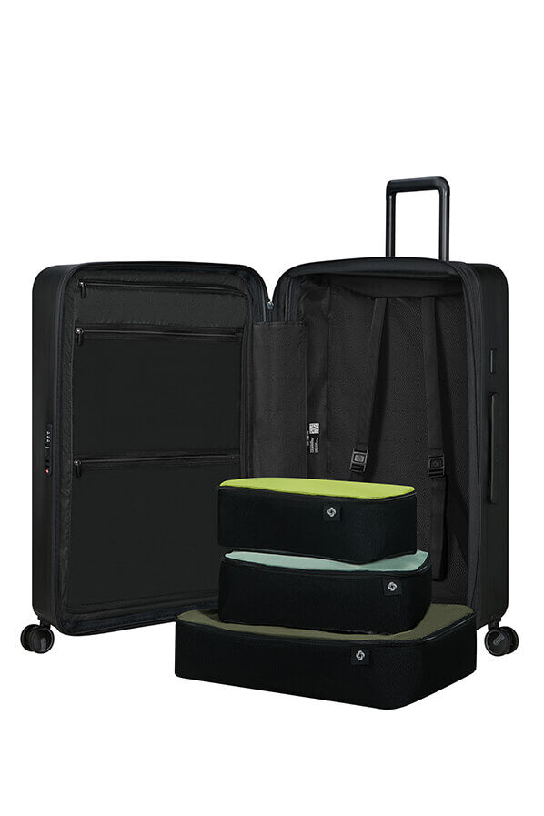 Samsonite Restackd Spinner Expandable 75cm  Black Samsonite Restackd Spinner Expandable 75cm  Black
