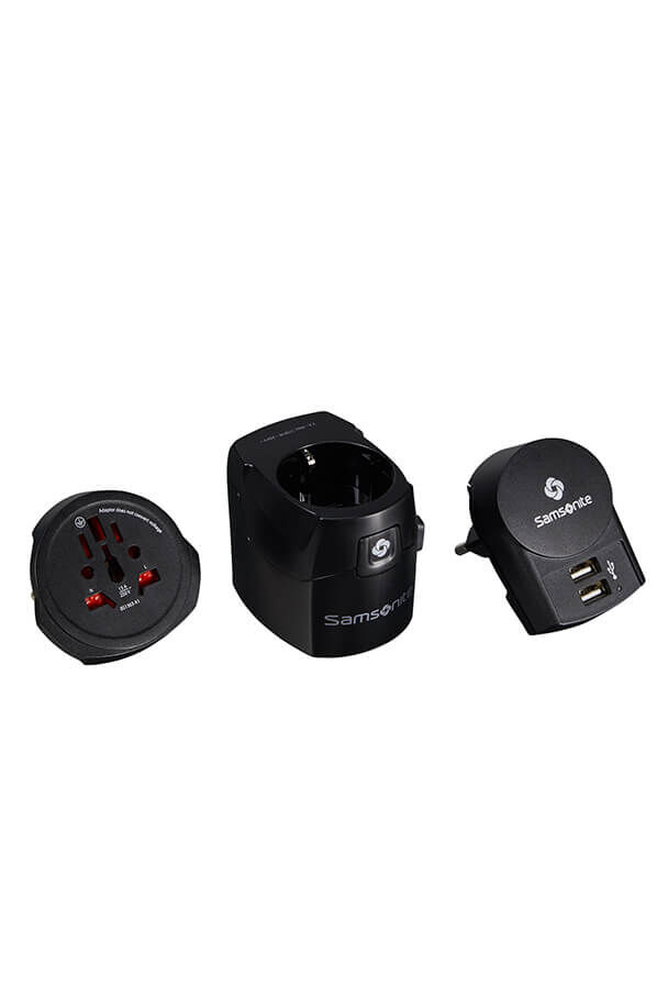 Samsonite Travel Accessories World Adaptor Pro 3-P+USB Schwarz