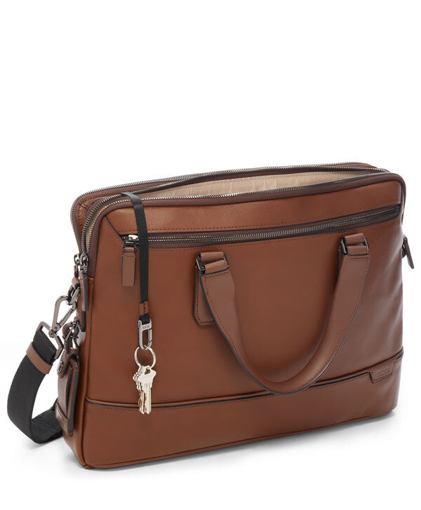 TUMI Harrison SYCAMORE SLIM BRIEF Cognac